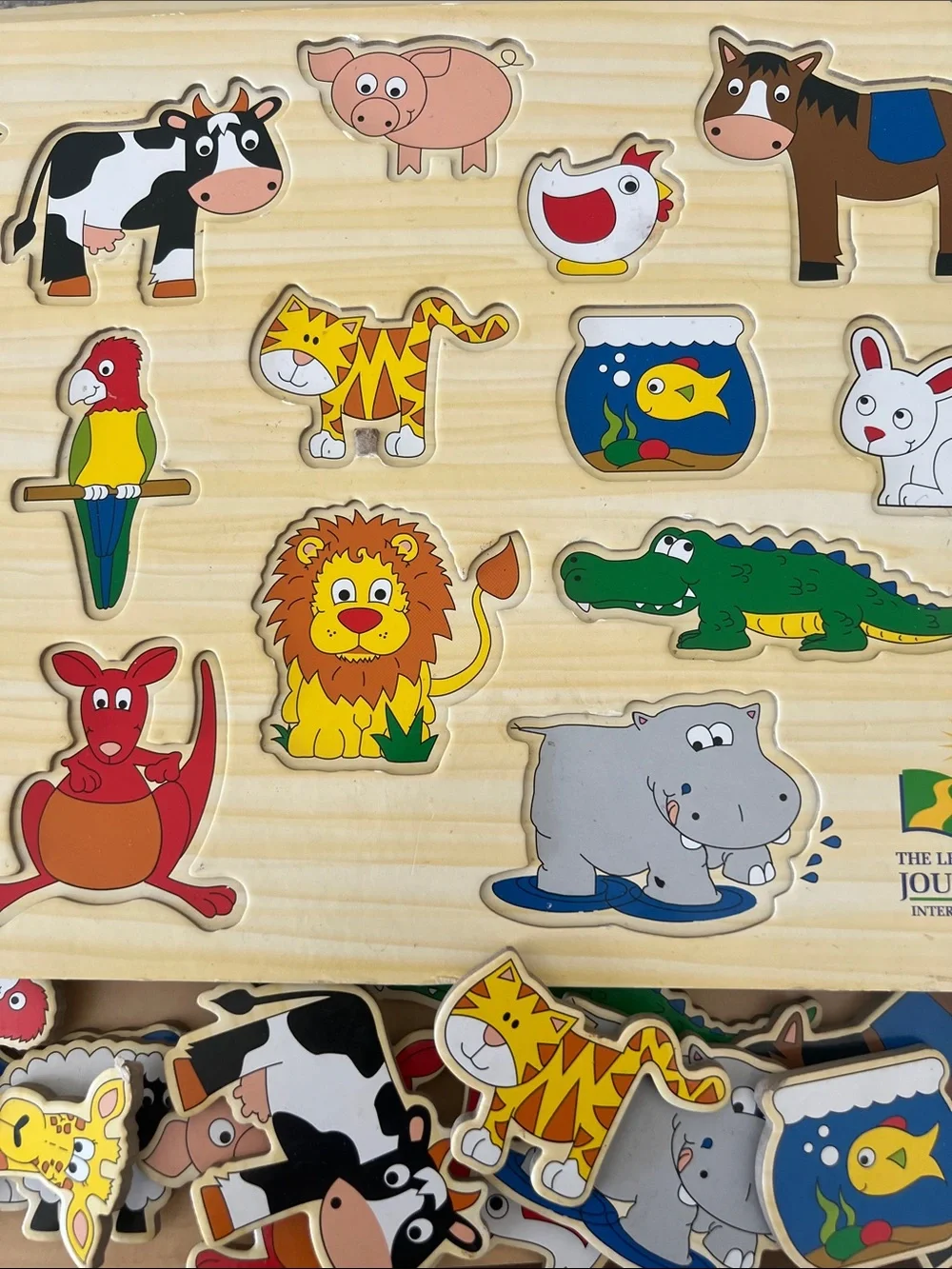 Wooden Number & Animal Puzzle Board